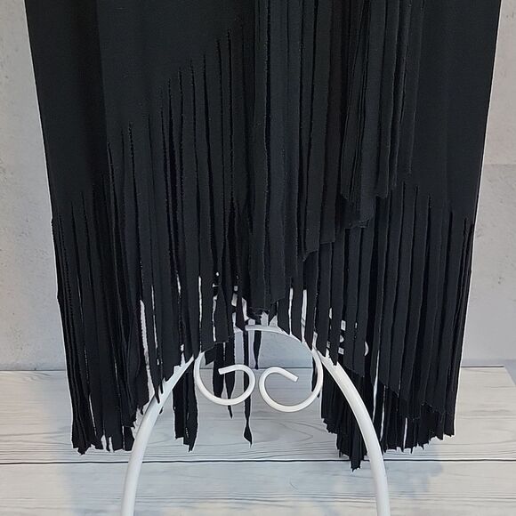 Spense faux wrap skirt with fringe - black Women's Size M - Picture 3 of 9